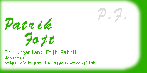 patrik fojt business card